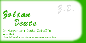 zoltan deuts business card